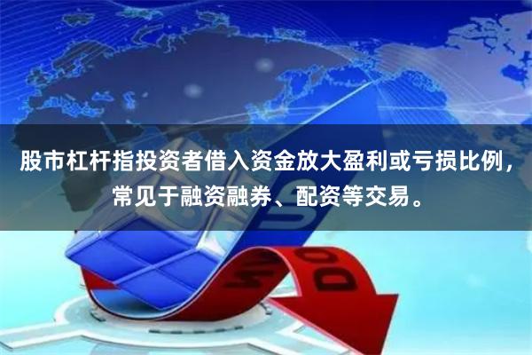 股市杠杆指投资者借入资金放大盈利或亏损比例，常见于融资融券、配资等交易。